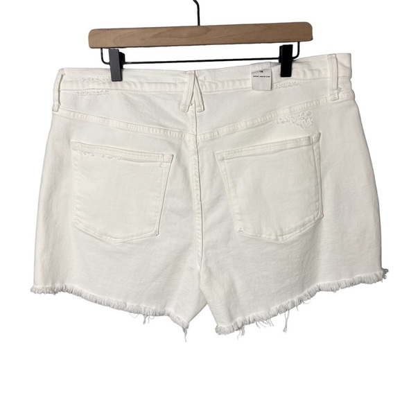 Good American Good 90’s Shorts Size 15 Plus White Denim Distressed High Waist - Picture 5 of 9